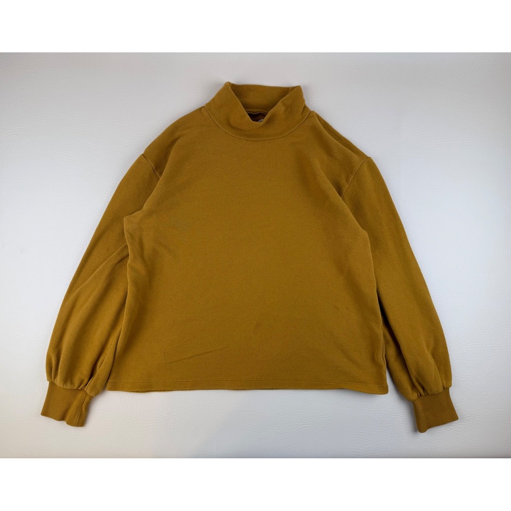Mustard Mock Neck Balloon Sleeve Pullover‎ Cozy Minimalist Madewell